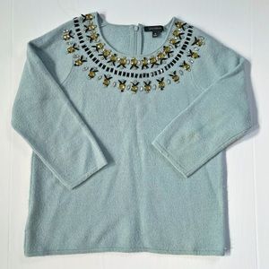 Ann Taylor 100% Wool Sweater Medium Blue